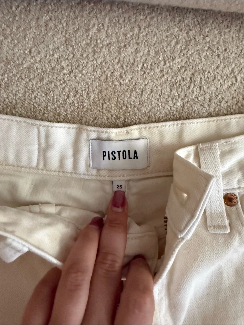 Pistola White High-Rise Denim Shorts - Picture 2 of 3